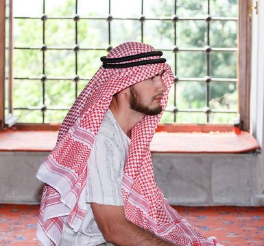Muslim men in the mosque

