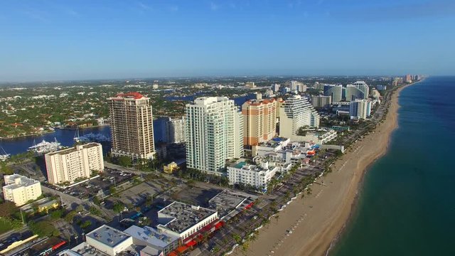 Aerial view of Fort Lauderdale beach and Las Olas Boulevard