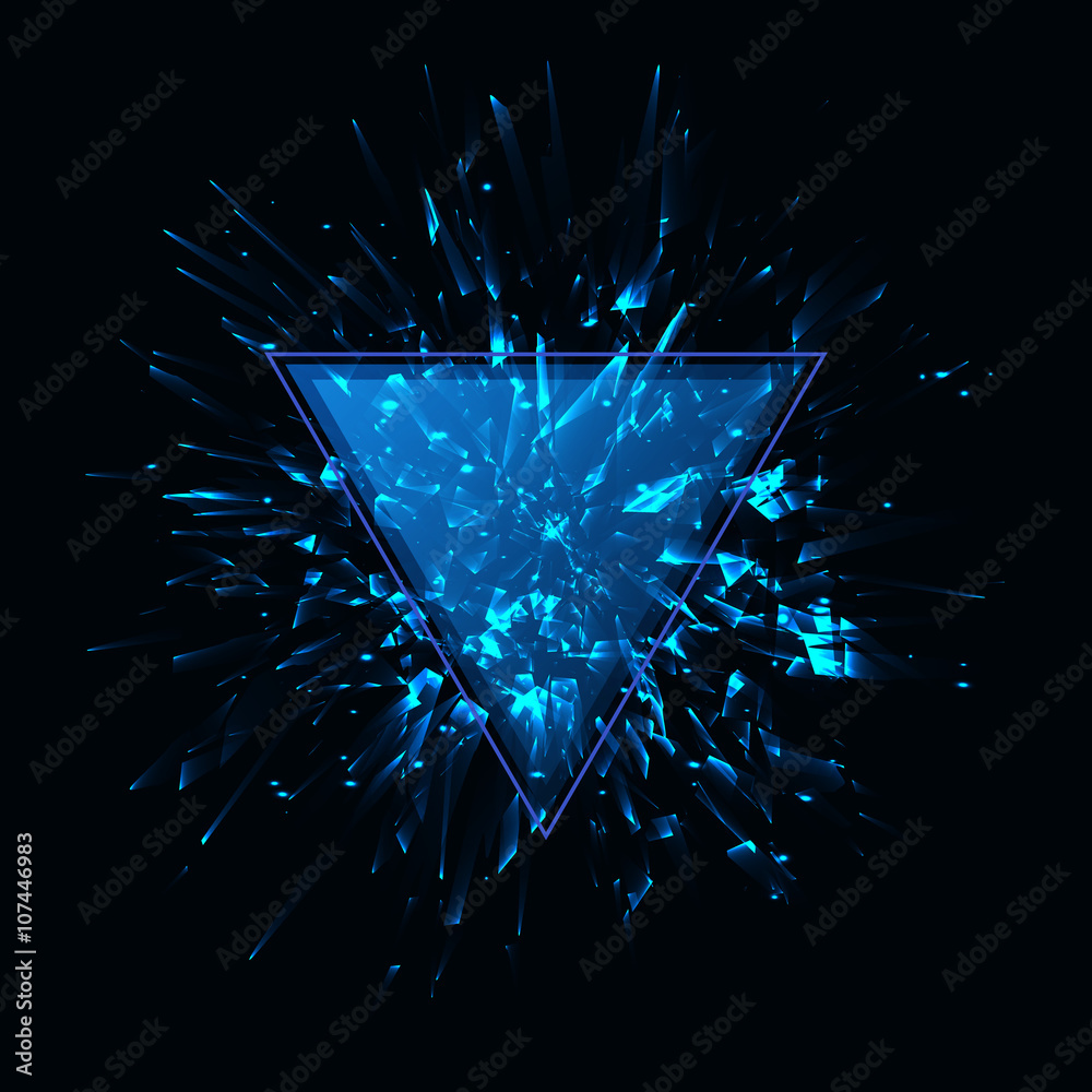 Wall mural blue techno style vector explosion.vector illustration