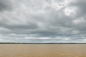 Obraz premium Celestun shore view from a boat. Yucatan Mexico