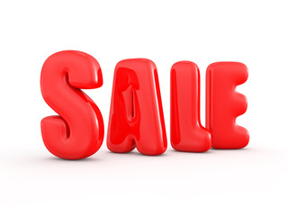 3D Rendered Sale Word in Red Color