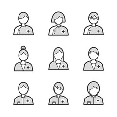 Medical Avatar icon set