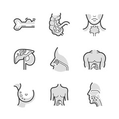 Cancer set icons set