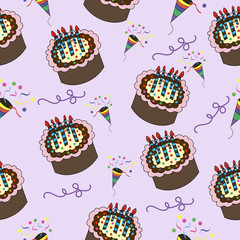 pattern of cakes, happy birthday, holiday