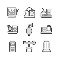 Medical Device Icon Set of Operating Room