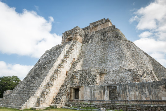 Uxmal archeological site, mayan ruins in yucatan, mexico