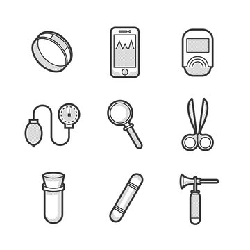 Medical Basic Device Icon Set