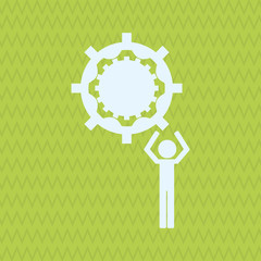 Teamwork wirth gear design, vector illustration