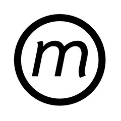 Basic font letter m icon Illustration design