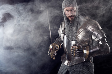 Medieval Warrior with Chain Mail Armour and Sword
