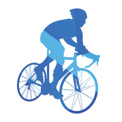 Road bicycle racing, cycling abstract vector silhouette