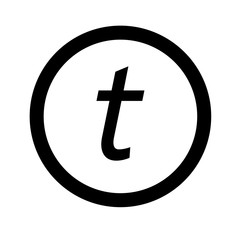 Basic font letter t icon Illustration design