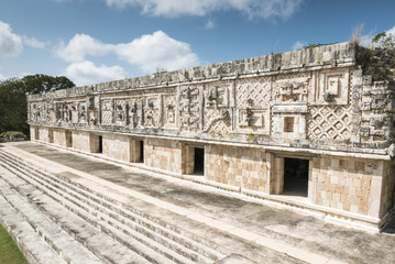 Uxmal archeological site, mayan ruins in yucatan, mexico