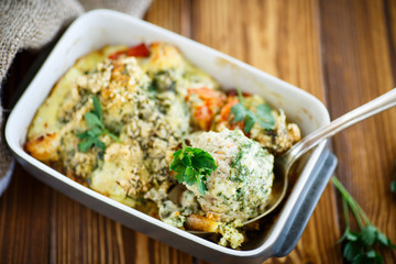 meatballs baked with vegetables