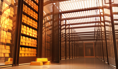 Gold bars in the Bank