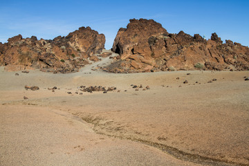 Fototapeta na wymiar Volcanic ladscape in Teide National Park, Tenerife, Canary Island, Spain
