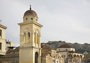 Dormition of Theotokos church on Monastiraki square in Athens. Greece