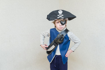 child boy playing pirate