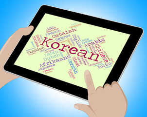 Korean Language Shows Lingo Text And Speech