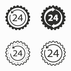 24 hour service  icons.