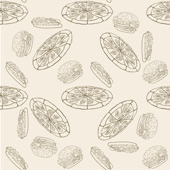 Seamless pattern. - Fast food. Vector