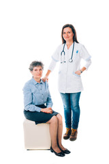 Friendly doctor and patient