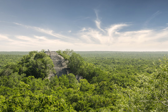 Calakmul mayan ruins in Yucatan Mexico
