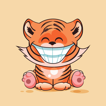 Tiger cub with huge smile