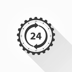 24 hour service - vector icon.