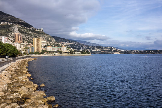 Monaco and Monte Carlo principality seafront.