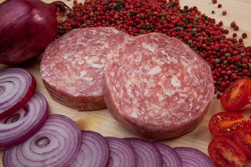 Food cousine meat composition, ingredient for eating