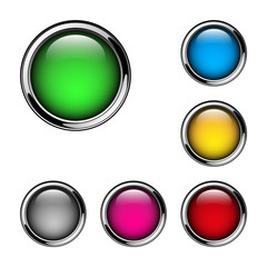 Set of round web buttons