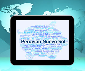 Peruvian Nuevo Sol Shows Currency Exchange And Banknotes