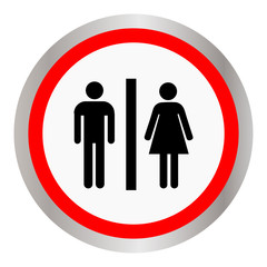 Man and lady toilet sign