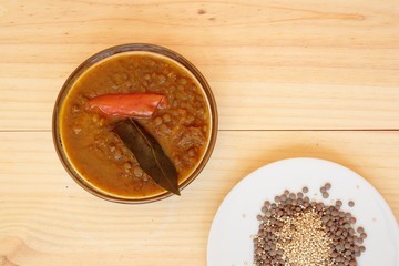 Lentils with organic vegetables