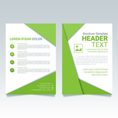 Creative green brochure vector template in A4 size. Modern poster, flyer business template, trendy report cover in a material design style. Abstract geometrical vector illustration