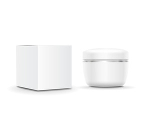White blank cosmetic Cream cream container and  packaging. Vector illustration