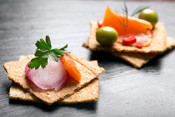 Snack with salmon