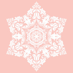 Elegant vector white ornament in the style of barogue. Abstract traditional pattern with oriental elements