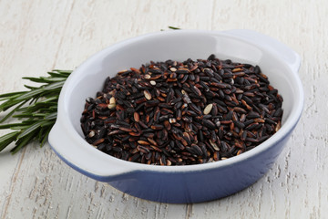 Wild rice in the bowl