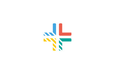 cross colorful arrow logo