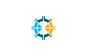 gear arrow navigation engineering logo