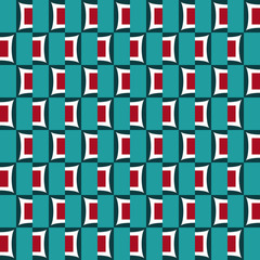 Elegant pattern with blue white and green geometric shapes