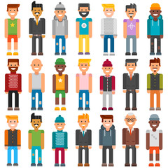 Group cartoon characters people different professional manager person vector.