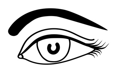 eyes element for design outline isolated vector illustration