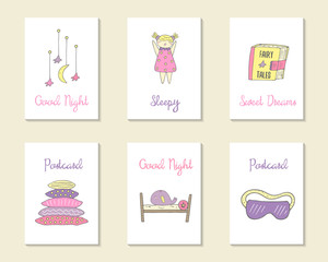 Cute hand drawn doodle cards