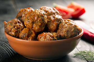 Meat balls in a tomato sauce