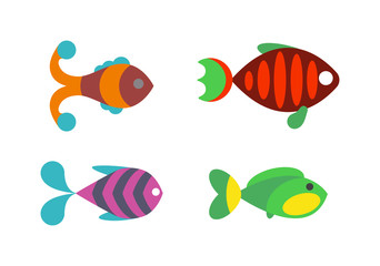 Naklejka premium Aquatic fish wildlife aquarium underwater nature tropical seafood animal vector.