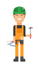 Serviceman builder professional and vector worker maintenance repair