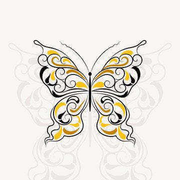 Vintage pattern in shape of a butterfly 